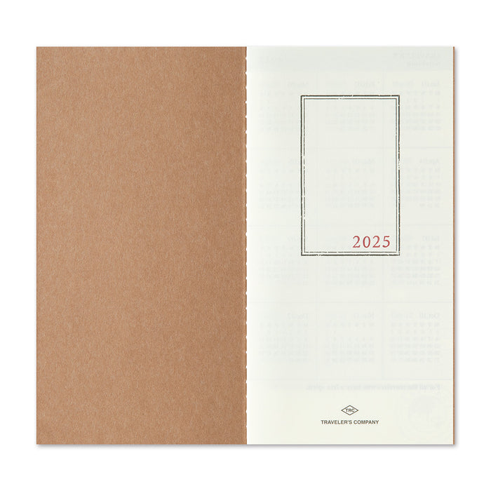 Traveler's Company 2025 - Monthly Diary Refill (Regular)