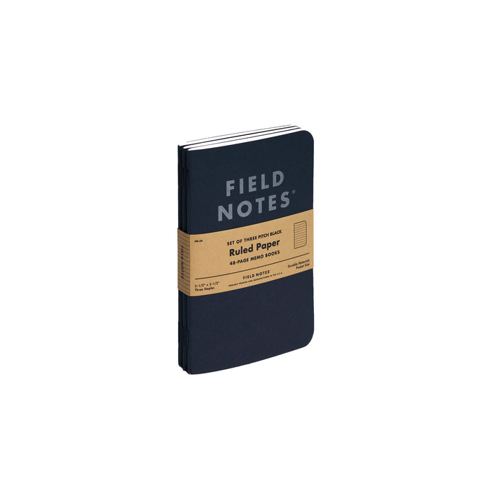 Field Notes Pitch Black muistivihko (3-Pack)