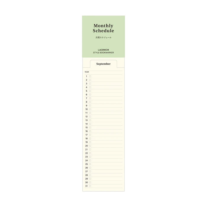 Laconic Bookmark Monthly Schedule (24 pcs)