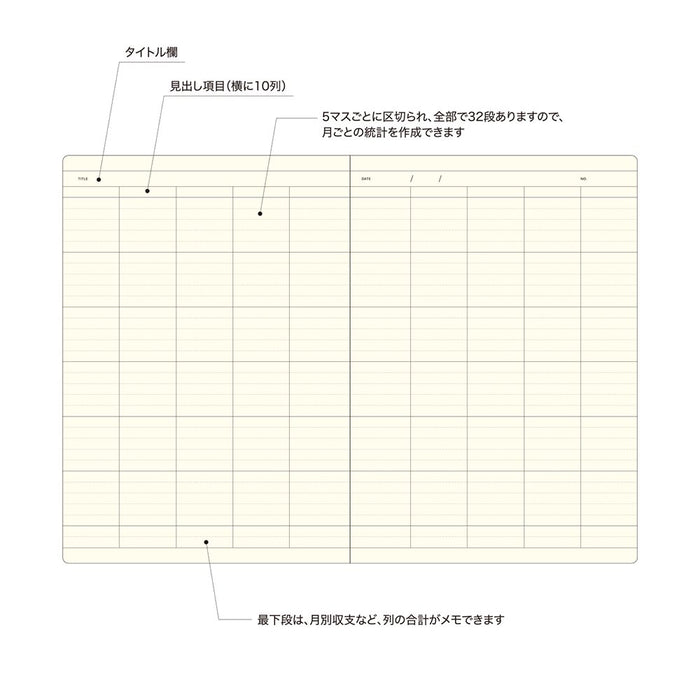 Laconic Style Notebook "Spreadsheet" muistikirja