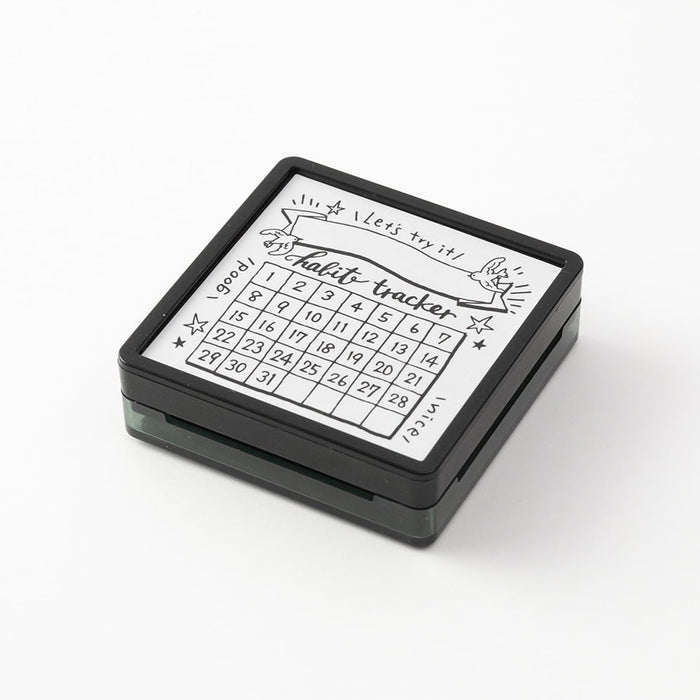 Midori Paintable Stamp Pre-Inked Habit Tracker -leimasin