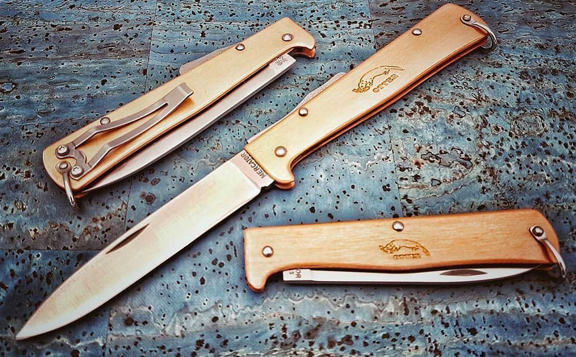 Otter Messer Copper Clip Mercator Knife, Carbon Steel, Coppe