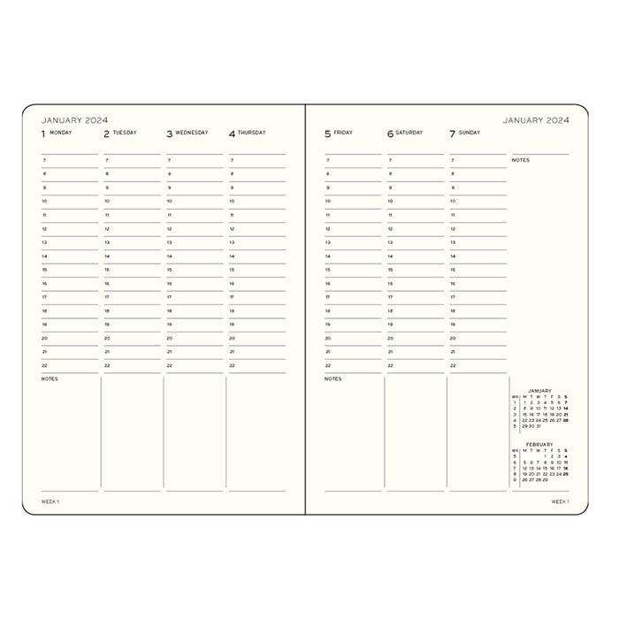 Leuchtturm1917 Week Planner Medium (A5) 2024-25, 18 months - Urban Kit Supply