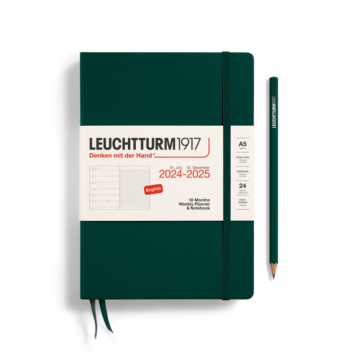 Leuchtturm1917 Weekly Planner & Notebook Medium (A5) 2024-25, 18 months - Urban Kit Supply